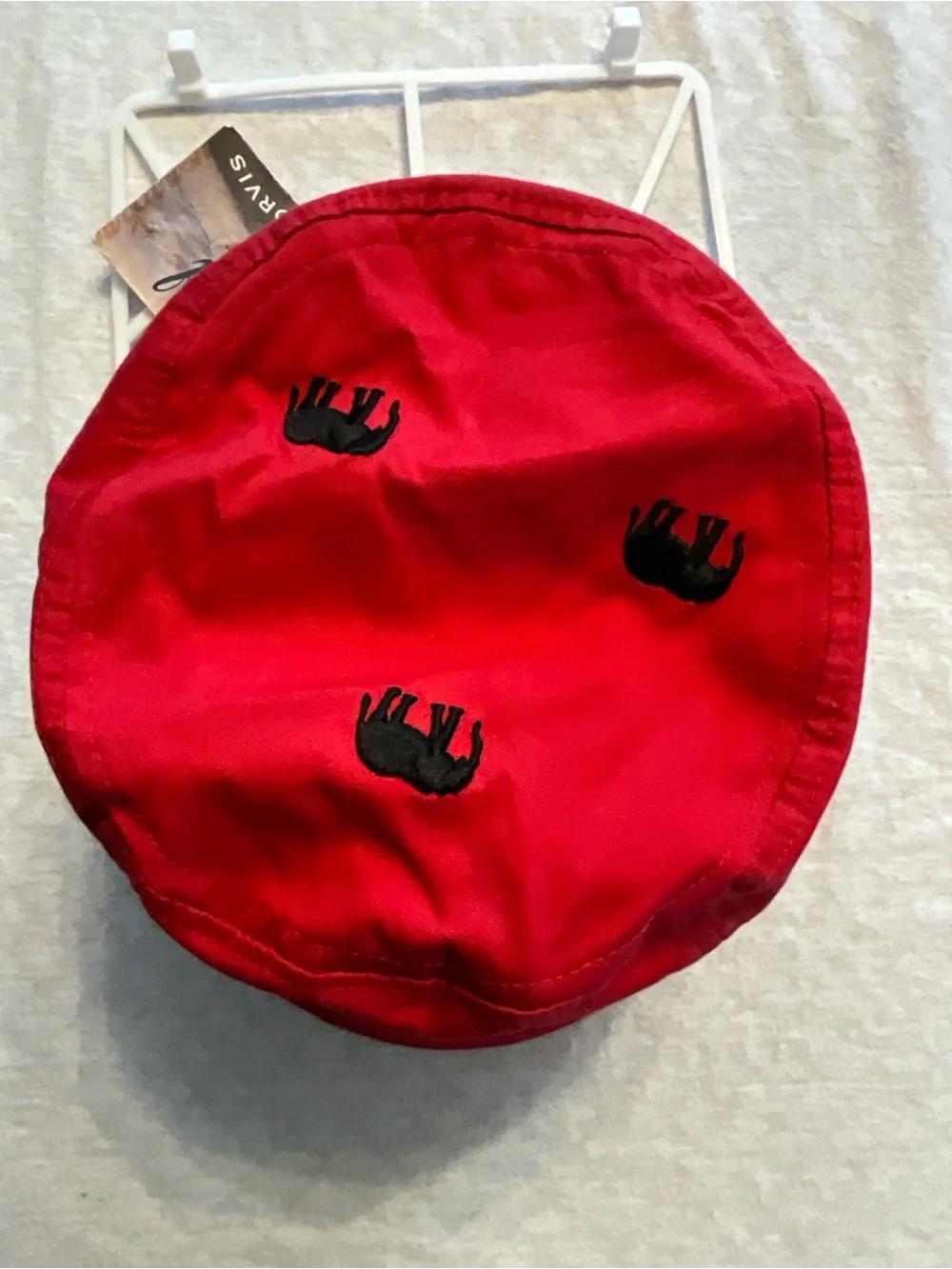 Orvis Red Bucket Hat with Printed Lining